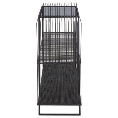 Trento Console Table With Grey Glass Top