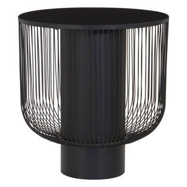 Trento End Table With Black Glass Top