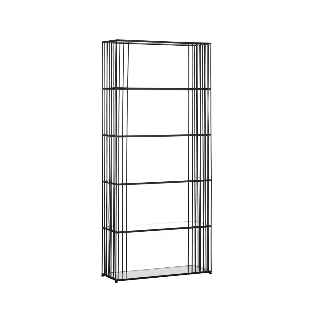 Trento Five Tier Black Bookshelf