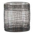 Trento Glass and Black Finish Metal Cylindrical Lantern