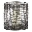 Trento Glass and Black Finish Metal Cylindrical Lantern
