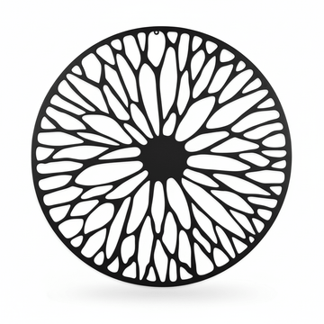 Trento Large Black Floral Design Wall Art