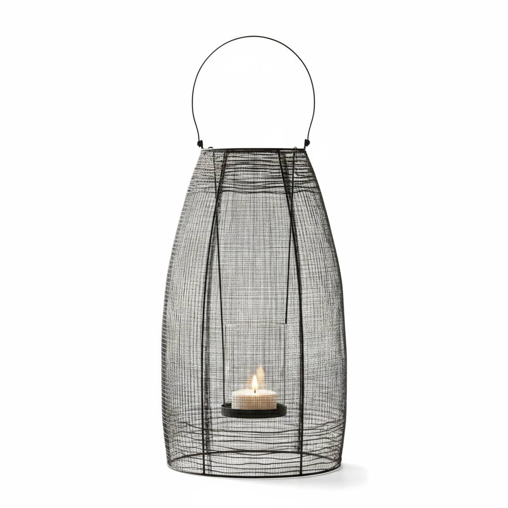 Trento Black Finish Large Lantern