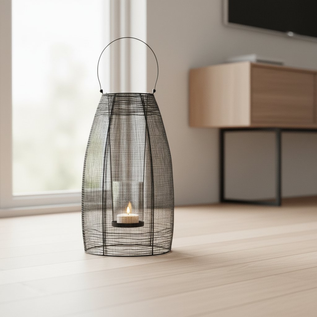 Trento Black Finish Large Lantern