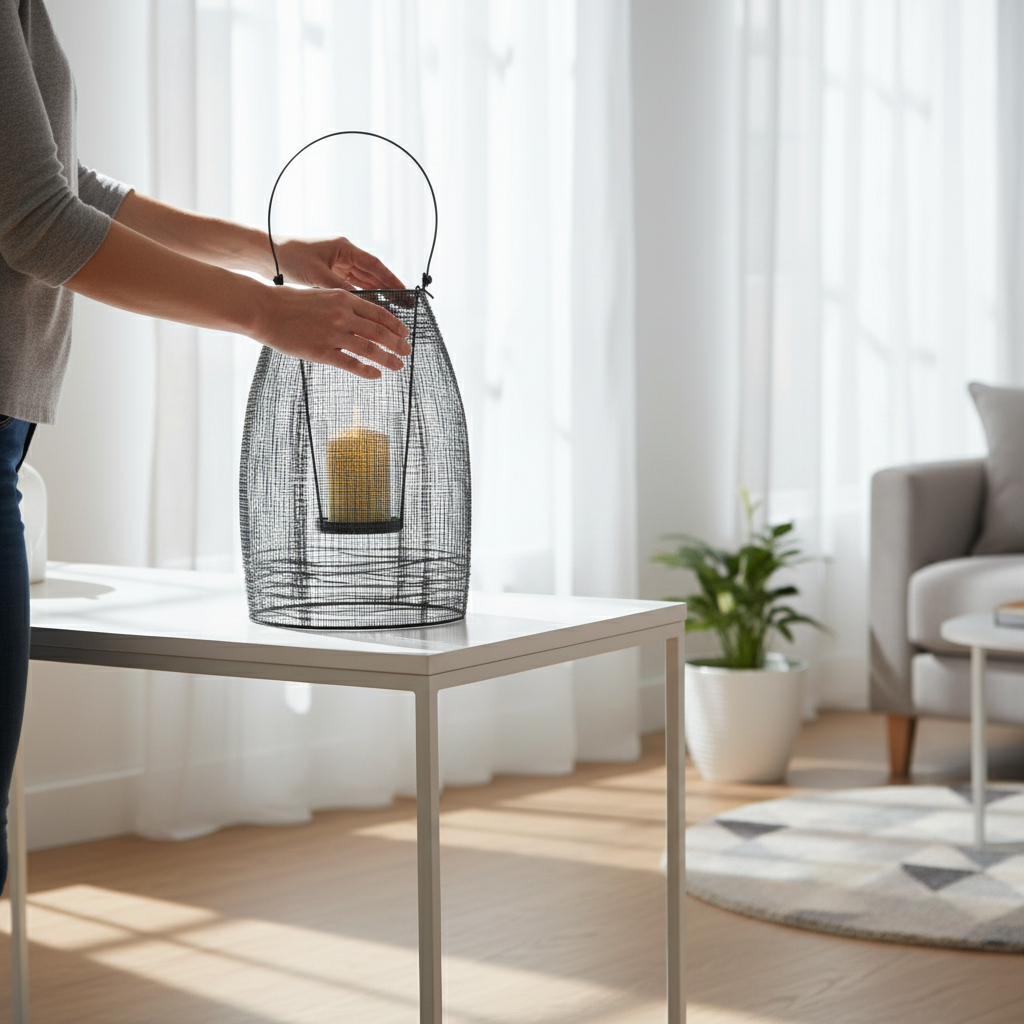 Trento Black Finish Small Lantern