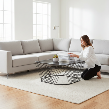 Trento Coffee Table With Grey Glass Top