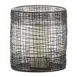 Trento Glass and Black Finish Metal Cylindrical Lantern