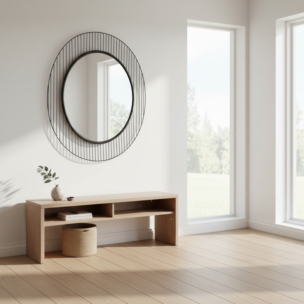 Trento Linear Lines Frame Wall Mirror