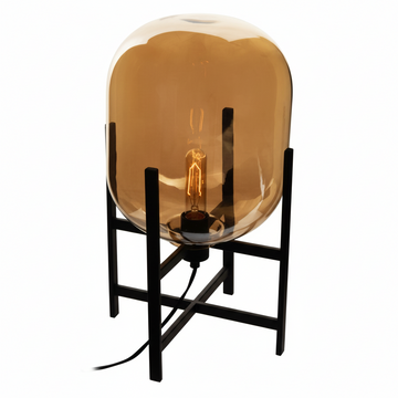 Trieste Matte Black and Glass Table Lamp