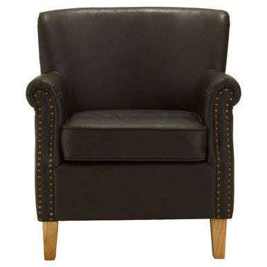 Trinity Brown Leather Effect Armchair