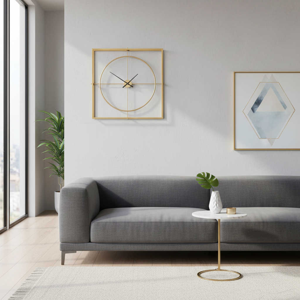 Trinity Gold Finish Metal Wall Clock