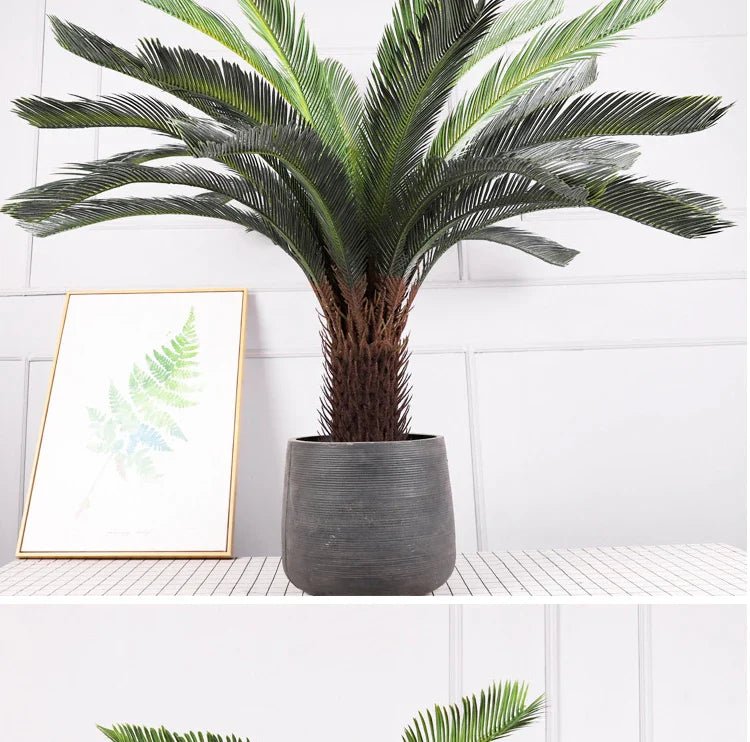 Tropical artificial palm tree, large palm branch, palm leaf, potted plant, family living room, office, hotel decoration
