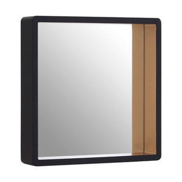 Trosa Large Black Wall Mirror With Gold Edge