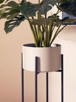 Trosa Large Grey And Black Floor Standing Planter