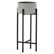 Trosa Small Grey And Black Floor Standing Planter