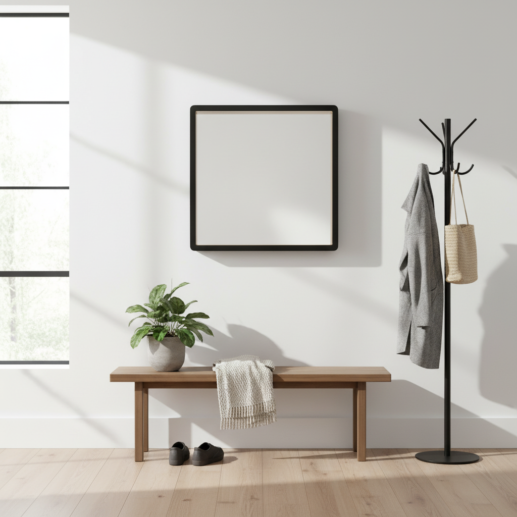 Trosa Large Black Wall Mirror With Gold Edge