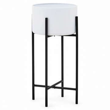 Trosa Large White And Black Floor Standing Planter