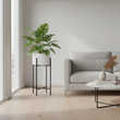 Trosa Large White And Black Floor Standing Planter