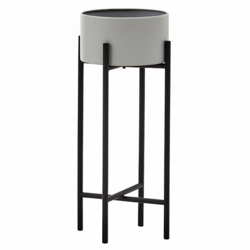 Trosa Small Grey And Black Floor Standing Planter