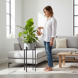 Trosa Small Grey And Black Floor Standing Planter