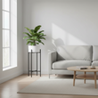 Trosa Small White And Black Floor Standing Planter