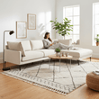 Troyes Cream Three Seat Right Chaise Sofa