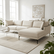 Troyes Cream Three Seat Right Chaise Sofa