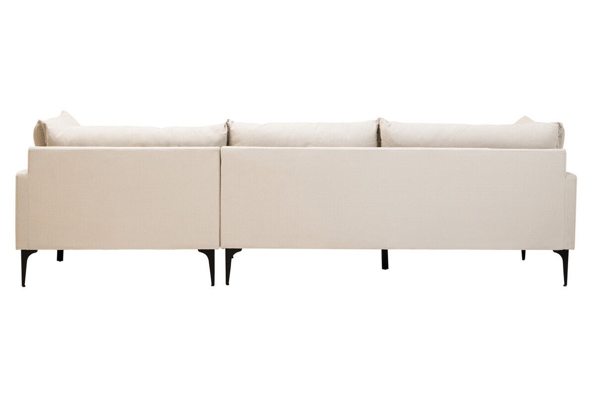 Troyes Cream Three Seat Right Chaise Sofa