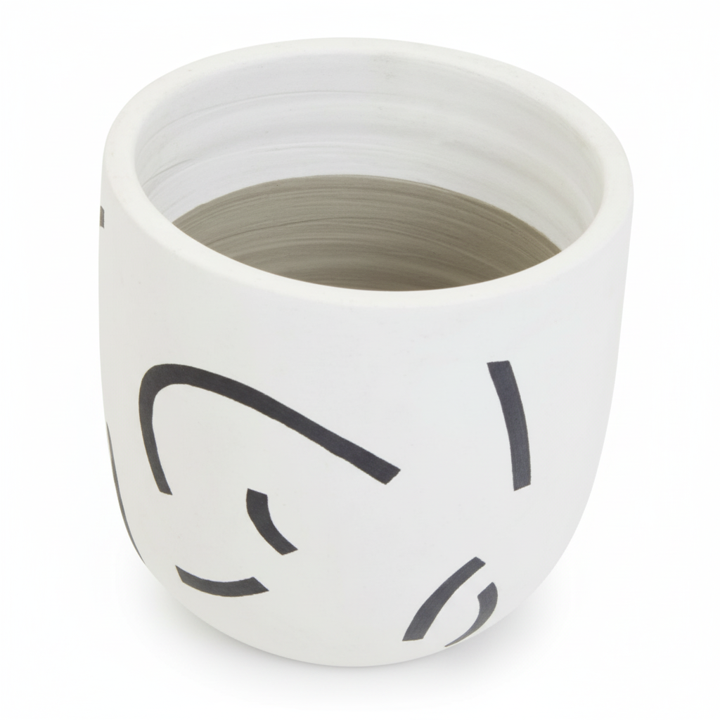 Tundra Black And White Planter