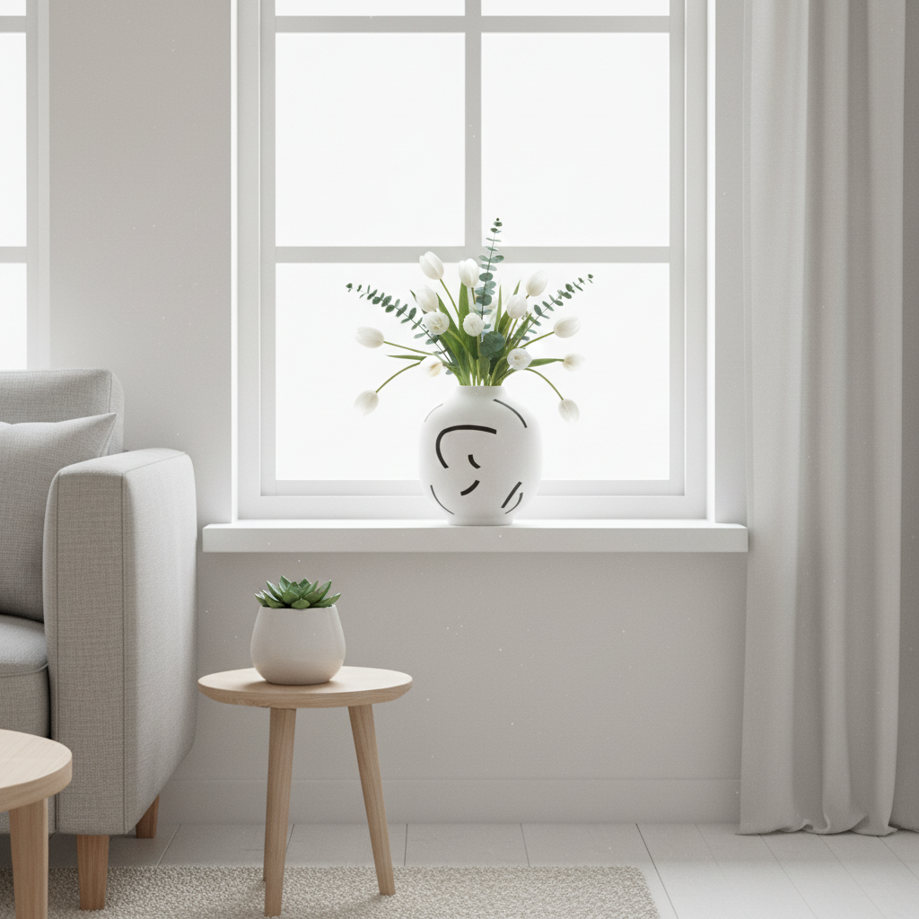 Tundra Black And White Vase