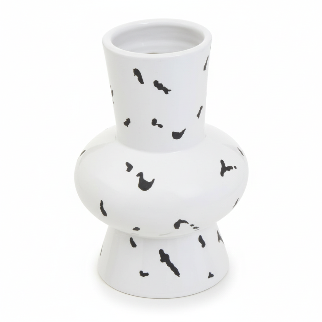 Tundra White and black Large Vase
