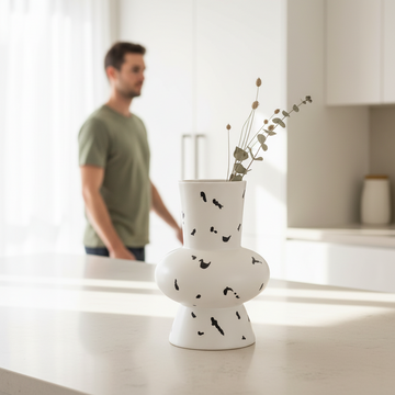 Tundra White and black Large Vase