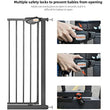 UBRAVOO Baby Gate for Doors and Stairs, Height 100 cm, Safety Pet Gate, Automatic Closure, Triple Locking