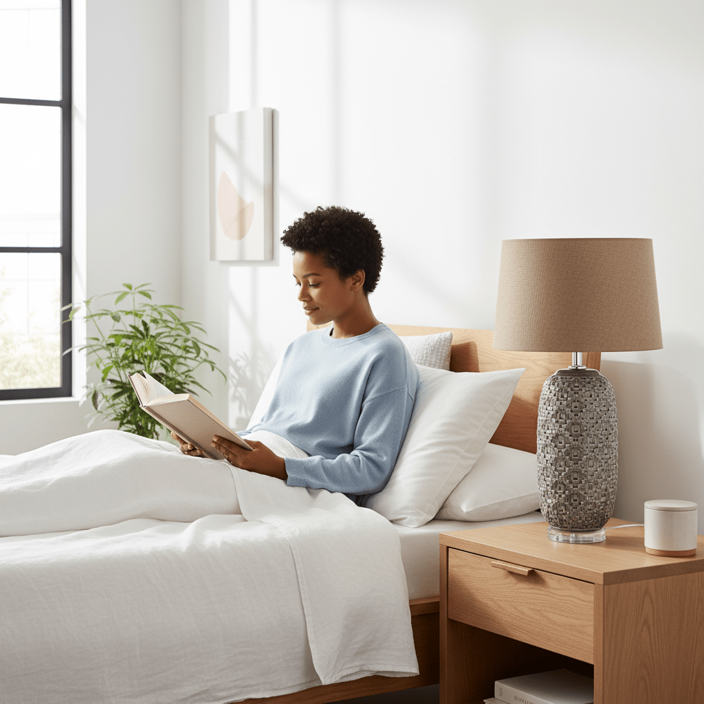 Udele Table Lamp With Brown Linen Shade