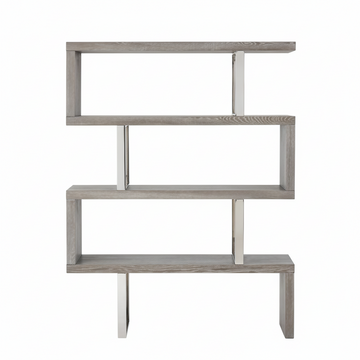 Ulmus Grey Elm Wood 4 Tier Bookshelf