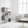 Ulmus Grey Elm Wood 4 Tier Bookshelf