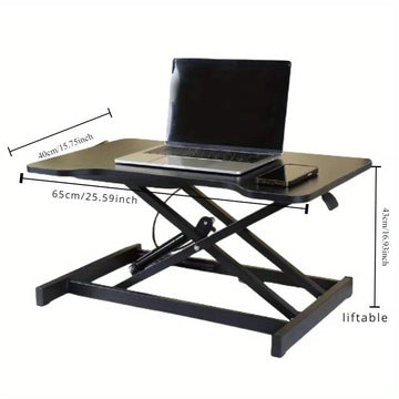 Ultra - Slim Single Top Height Adjustable Standing Desk Riser, Compact Sit Stand Desktop Converter for Monitor or Laptop