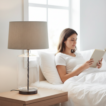 Unita Table Lamp With Grey And Black Shade