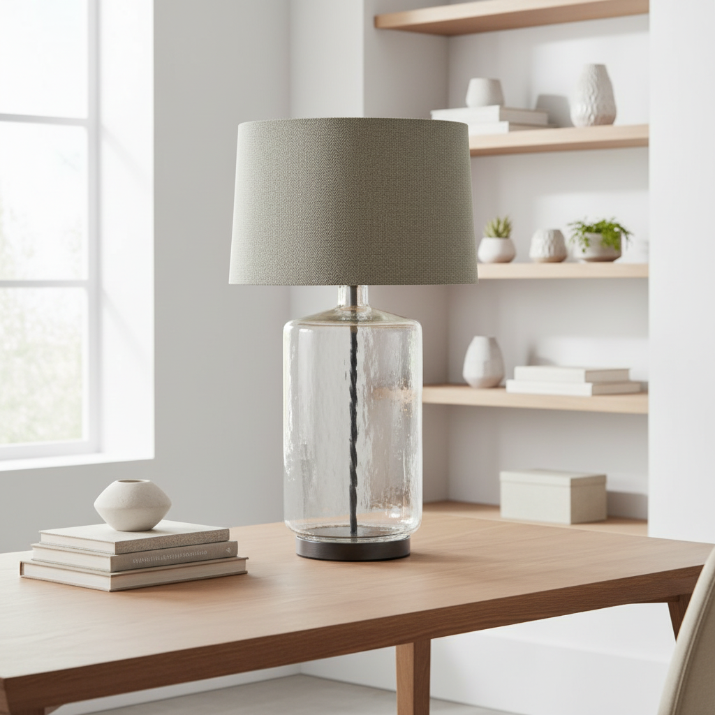 Unita Table Lamp With Grey And Black Shade