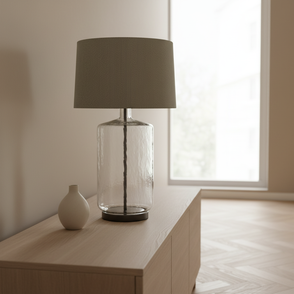 Unita Table Lamp With Grey And Black Shade