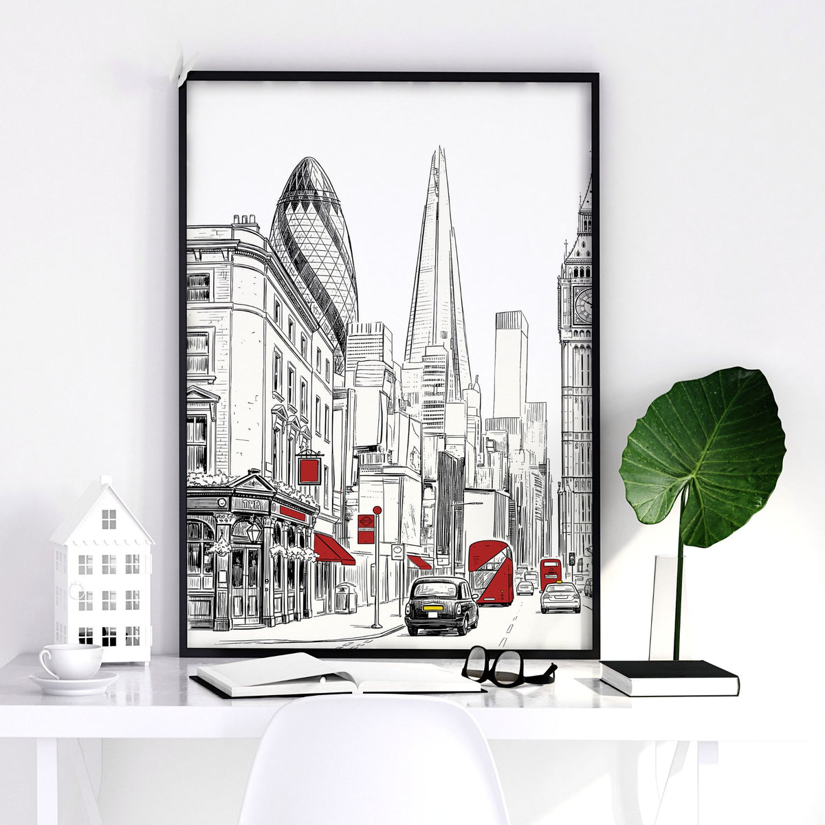 Urban Artwork London Skyline Sketch wall art — piece 1 of 2 in the set