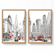 Urban Artwork London Skyline Sketch Wall Art Prints | Set of 2