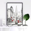 Urban Artwork London Skyline Sketch Wall Art Prints | Set of 2
