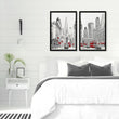 Urban Artwork London Skyline Sketch Wall Art Prints | Set of 2