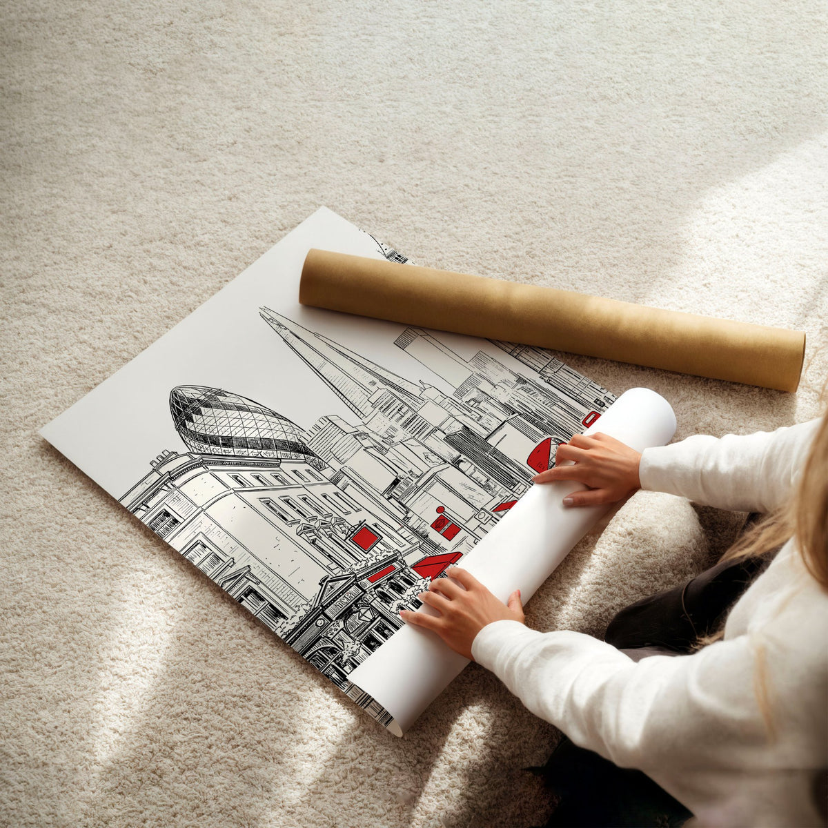 Urban Artwork London Skyline Sketch wall art, unframed
