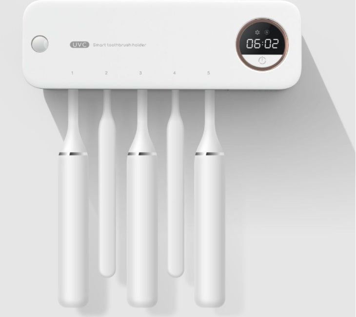 UV Toothbrush Holder Sterilizer Rechargeable Tooth Brush With LED Display Drying Wall - mounted For Bathroom Accessor