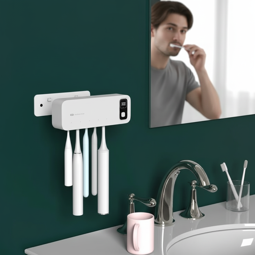 UV Toothbrush Holder Sterilizer Rechargeable Tooth Brush With LED Display Drying Wall-mounted For Bathroom Accessor