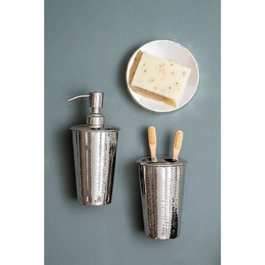 Vaco Hammered Bathroom Nickel Finish Lotion Dispenser