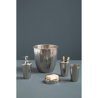 Vaco Hammered Bathroom Nickel Finish Waste Bin