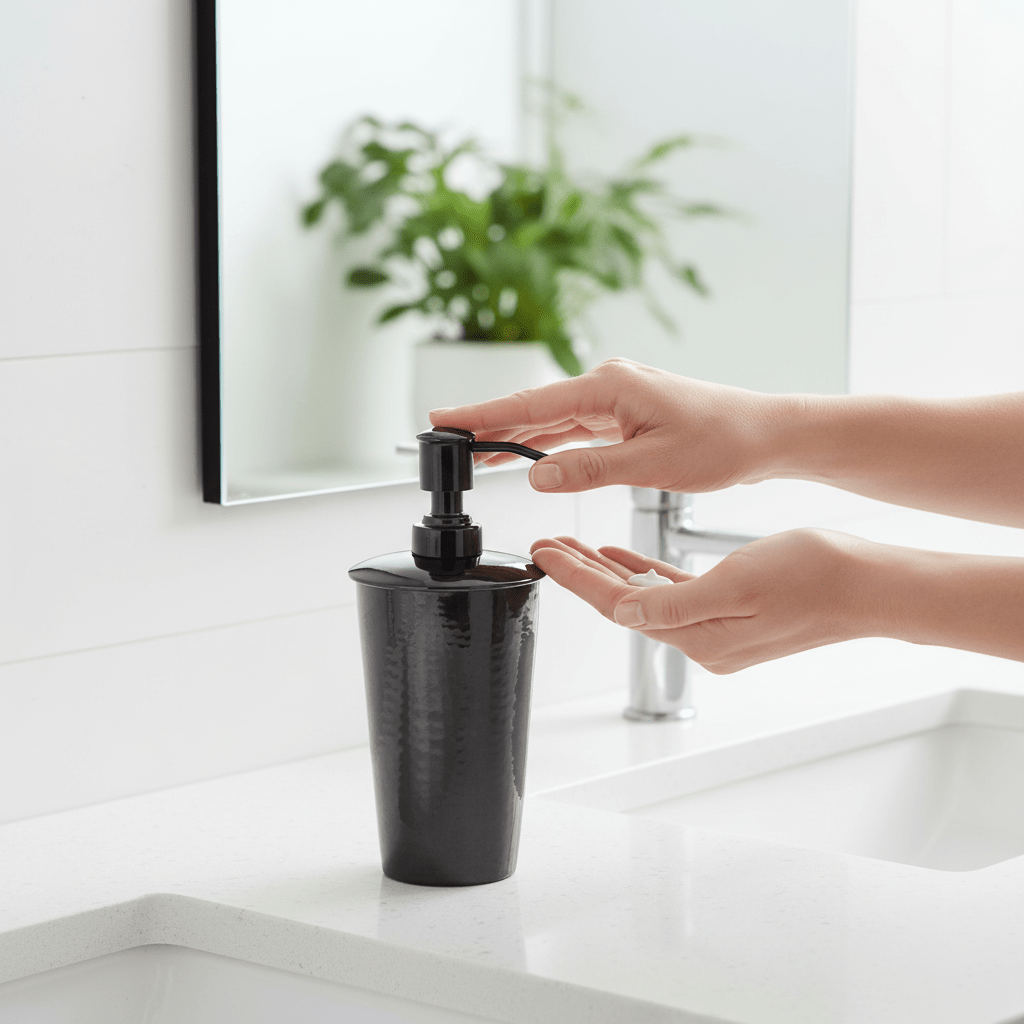 Vaco Hammered Black Nickel Finish Lotion Dispenser